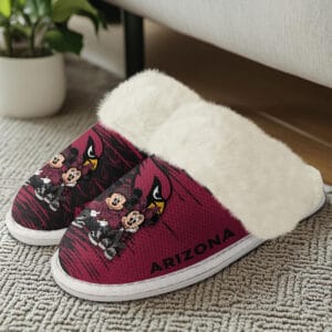 Arizona Cardinals Winter Comfy Cotton Fuzzy Slippers AMCFSL000024