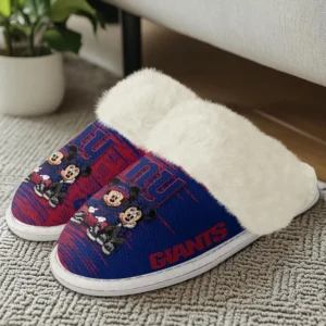 New York Giants Winter Comfy Cotton Fuzzy Slippers AMCFSL000019