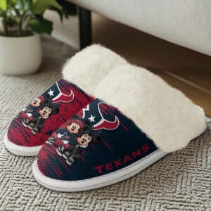 Houston Texans Winter Comfy Cotton Fuzzy Slippers AMCFSL000023