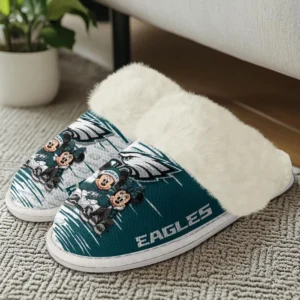 Philadelphia Eagles Winter Comfy Cotton Fuzzy Slippers AMCFSL000031