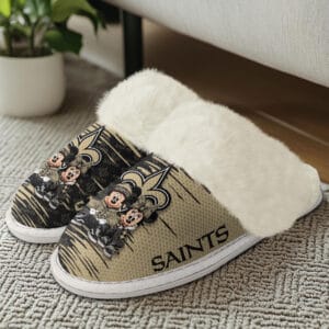 New Orleans Saints Winter Comfy Cotton Fuzzy Slippers AMCFSL000033