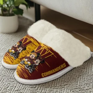 Washington Commanders Winter Comfy Cotton Fuzzy Slippers AMCFSL000001