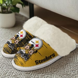 Pittsburgh Steelers Winter Comfy Cotton Fuzzy Slippers AMCFSL000008