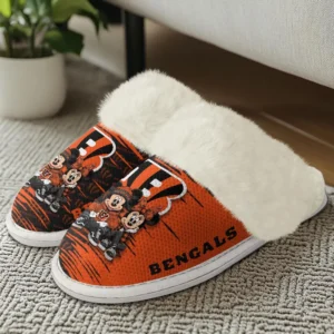 Cincinnati Bengals Winter Comfy Cotton Fuzzy Slippers AMCFSL000011