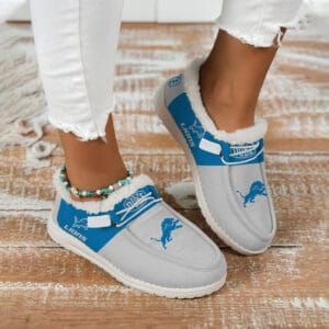 Detroit Lions Fuzzy Dude Shoes Winter Collection AMCFDUDE000043