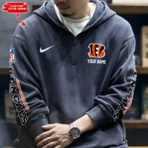 Cincinnati Bengals Half Zipper Sweatshirt Hooded AMCHZS007