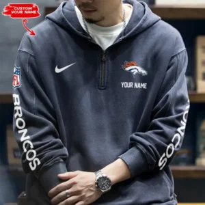 Denver Broncos Half Zipper Sweatshirt Hooded AMCHZS010