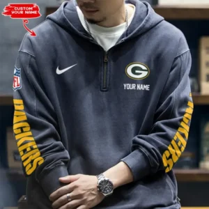 Green Bay Packers Half Zipper Sweatshirt Hooded AMCHZS012