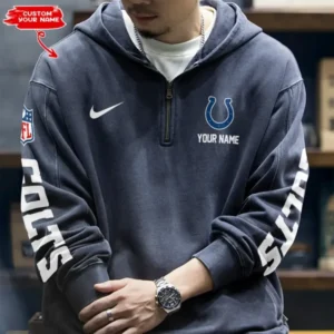 Indianapolis Colts Half Zipper Sweatshirt Hooded AMCHZS014