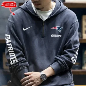 New England Patriots Half Zipper Sweatshirt Hooded AMCHZS022
