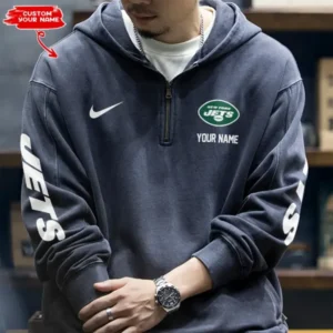 New York Jets Half Zipper Sweatshirt Hooded AMCHZS025