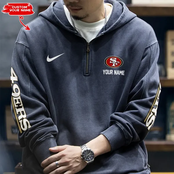 San Francisco 49ers Half Zipper Sweatshirt Hooded AMCHZS028