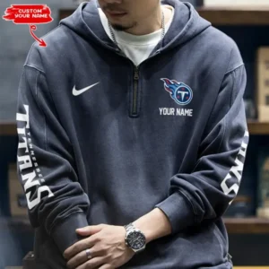 Tennessee Titans Half Zipper Sweatshirt Hooded AMCHZS031