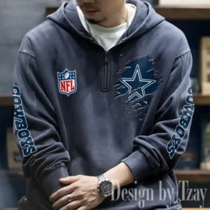 Dallas Cowboys Half Zipper Sweatshirt Hooded AMCHZS041