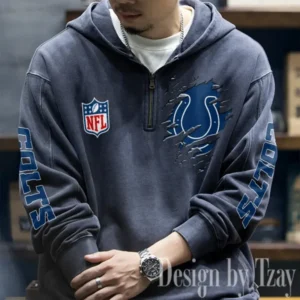 Indianapolis Colts Half Zipper Sweatshirt Hooded AMCHZS046
