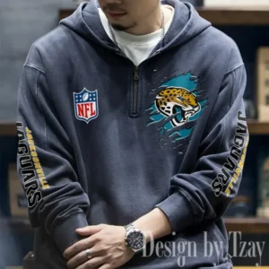 Jacksonville Jaguars Half Zipper Sweatshirt Hooded AMCHZS047