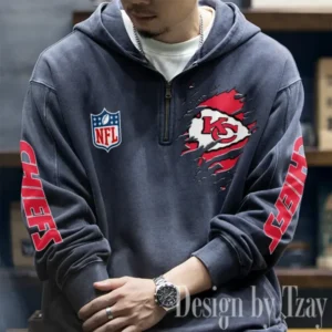 Kansas City Chiefs Half Zipper Sweatshirt Hooded AMCHZS048