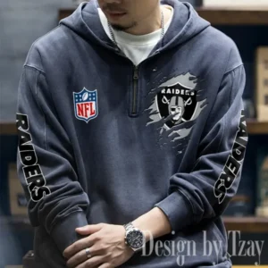 Las Vegas Raiders Half Zipper Sweatshirt Hooded AMCHZS049