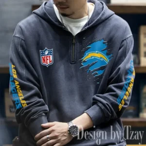 Los Angeles Chargers Half Zipper Sweatshirt Hooded AMCHZS050