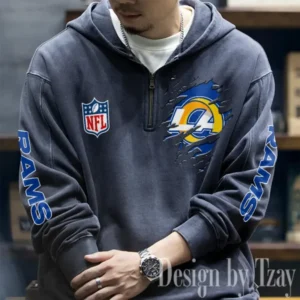 Los Angeles Rams Half Zipper Sweatshirt Hooded AMCHZS051