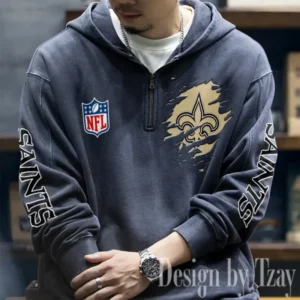 New Orleans Saints Half Zipper Sweatshirt Hooded AMCHZS055