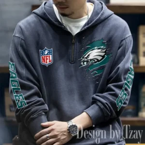 Philadelphia Eagles Half Zipper Sweatshirt Hooded AMCHZS058