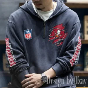 Tampa Bay Buccaneers Half Zipper Sweatshirt Hooded AMCHZS062