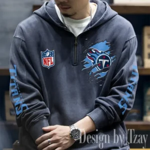 Tennessee Titans Half Zipper Sweatshirt Hooded AMCHZS063