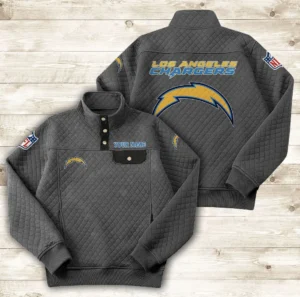 Los Angeles Chargers Button Stand-up Collar Sweatshirt AMCBSCS018