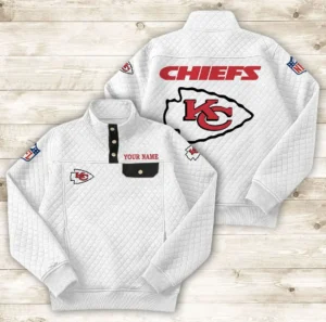 Kansas City Chiefs Button Stand-up Collar Sweatshirt AMCBSCS016