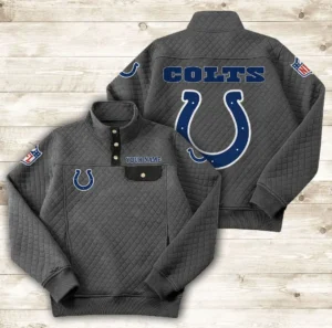 Indianapolis Colts Button Stand-up Collar Sweatshirt AMCBSCS014