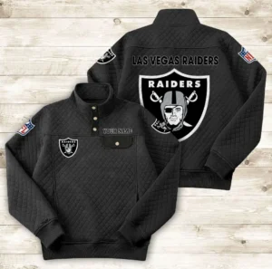 Las Vegas Raiders Button Stand-up Collar Sweatshirt AMCBSCS017