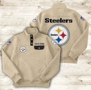 Pittsburgh Steelers Button Stand-up Collar Sweatshirt AMCBSCS027