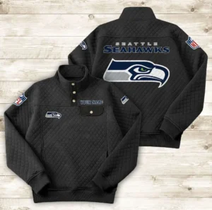 Seattle Seahawks Button Stand-up Collar Sweatshirt AMCBSCS029