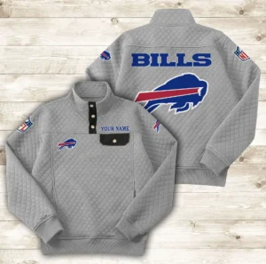 Buffalo Bills Button Stand-up Collar Sweatshirt AMCBSCS004
