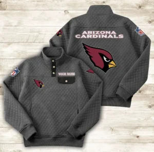 Arizona Cardinals Button Stand-up Collar Sweatshirt AMCBSCS001