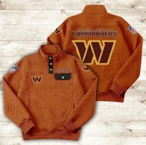 Washington Commanders Button Stand-up Collar Sweatshirt AMCBSCS032