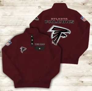 Atlanta Falcons Button Stand-up Collar Sweatshirt AMCBSCS002