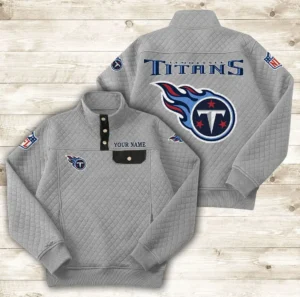 Tennessee Titans Button Stand-up Collar Sweatshirt AMCBSCS031