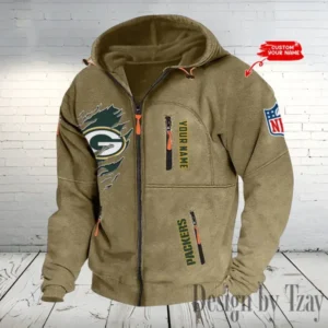 Green Bay Packers Hooded Cardigan Zip Hoodie AMCCZH232