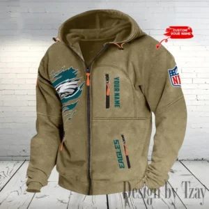 Philadelphia Eagles Hooded Cardigan Zip Hoodie AMCCZH246