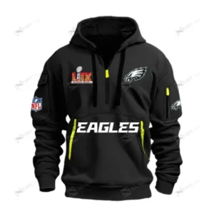 Philadelphia Eagles Super Bowl LIX Champions Quarter Zip Hoodie AMCQZH000150