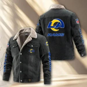 Los Angeles Rams Fleece Lined Denim Jacket AMCFDJK019