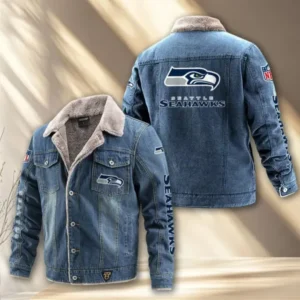 Seattle Seahawks Fleece Lined Denim Jacket AMCFDJK028