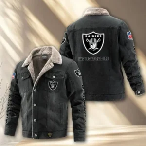Las Vegas Raiders Fleece Lined Denim Jacket AMCFDJK017