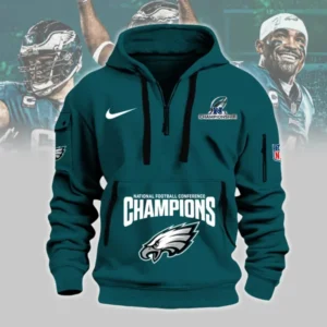 Philadelphia Eagles Super Bowl LIX Champions Quarter Zip Hoodie AMCQZH000154