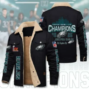 Philadelphia Eagles Super Bowl LIX Champions Winter Fleece Bomber Jacket AMCWFBJ000092