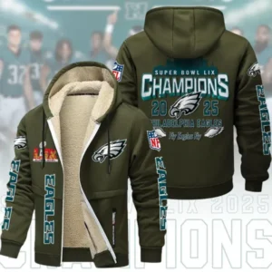 Philadelphia Eagles Super Bowl LIX Champions Zip-Up Velvet Jacket AMCZUVJK000046