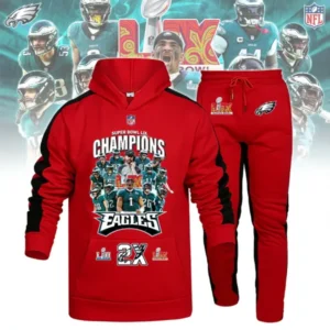 Philadelphia Eagles Super Bowl LIX Champions Combo Hoodie and Sweatpants AMCHDSW00054