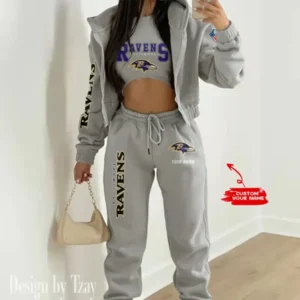 Baltimore Ravens Women’s Outfit Winter Athleisure 3 Piece Set AMCWAL3PS003